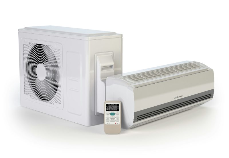 Air conditioner system isolated on white.